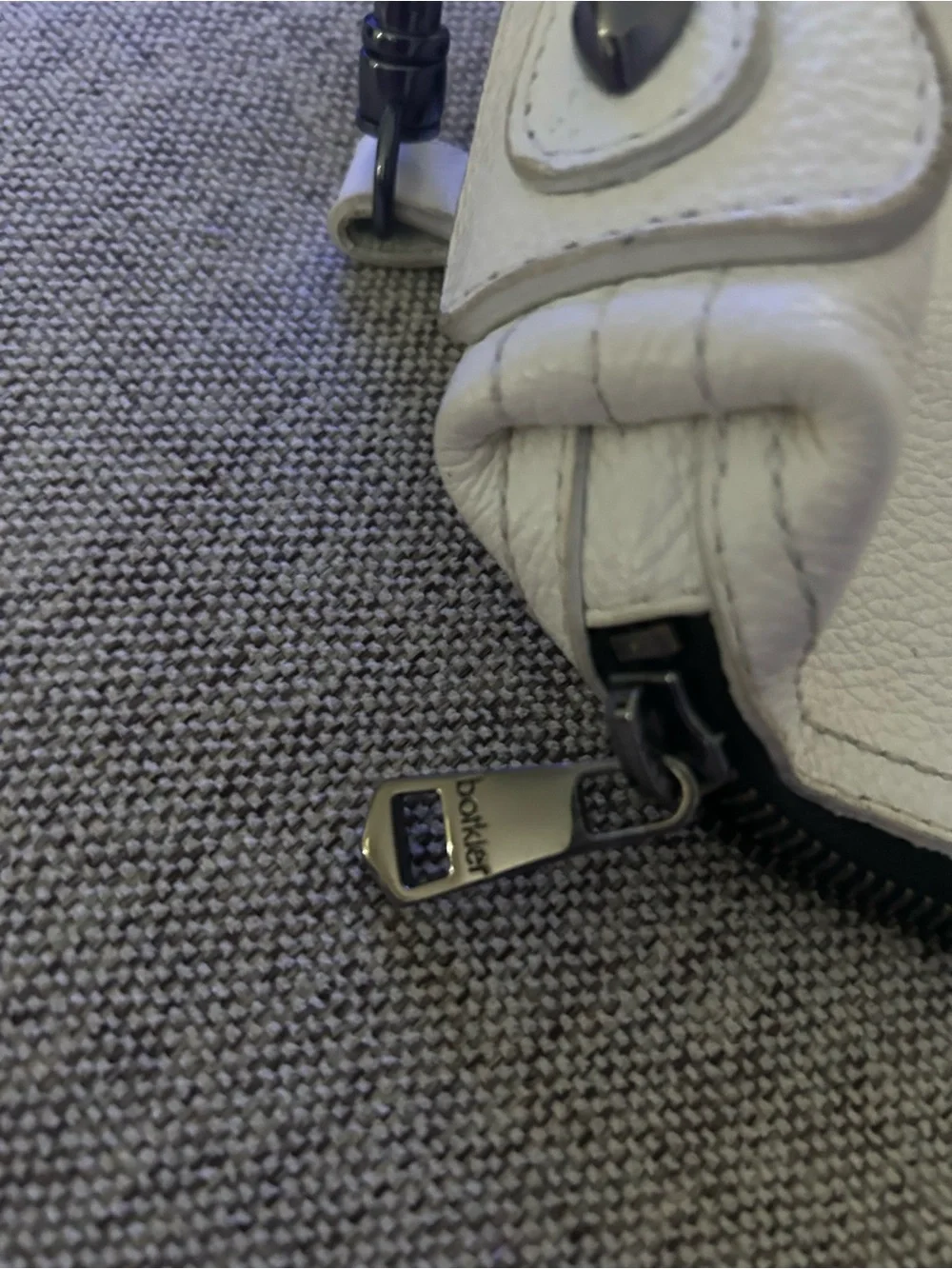 Botkier White Leather Zip Pocket Satchel
